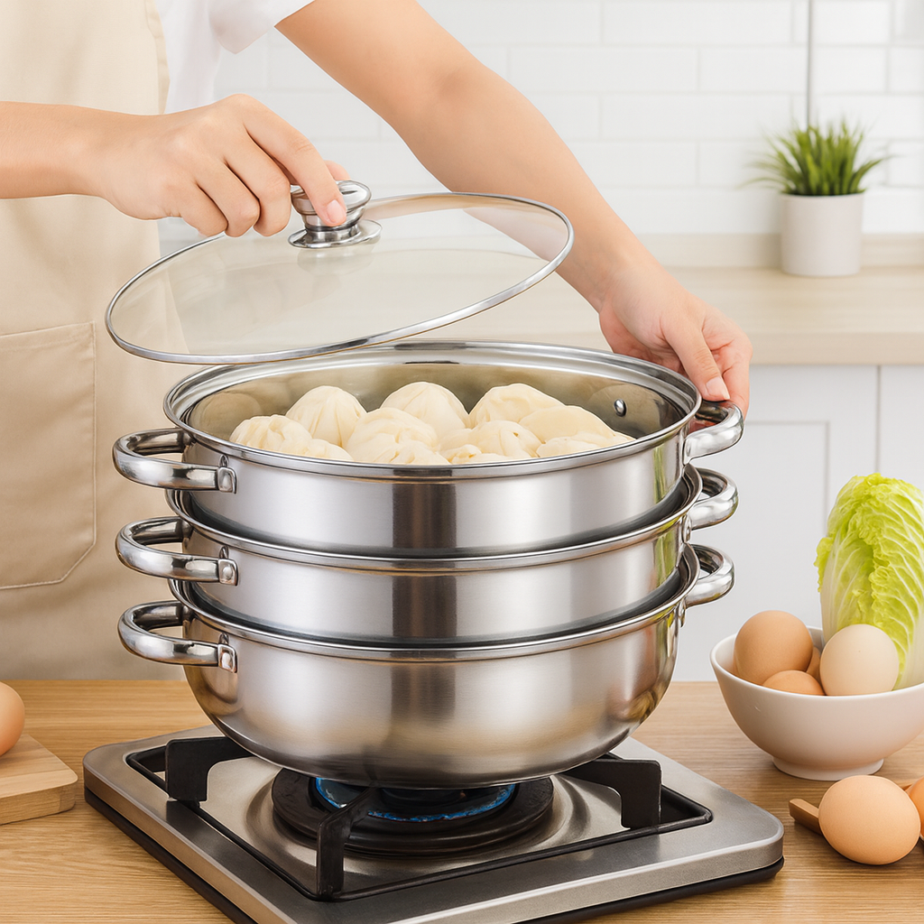 Olla vaporera 3 niveles