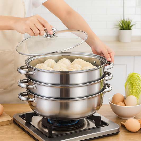 Olla vaporera 3 niveles